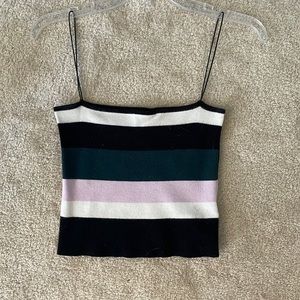 Black white purple and green tank